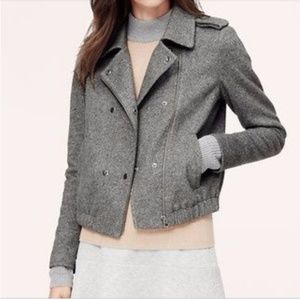 NWOT Loft Gray lined jacket. Medium Petite.